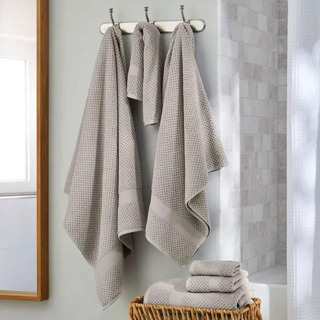 Alt view image 5 of 5 - Better Homes & Gardens Soft Silver Popcorn Texture Hand Towel, Pureloft® Technology, ExtraAbsorbent Fluffy CottonViscose Blend Bath Hand Towel