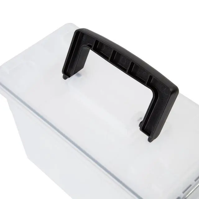 Alt view image 5 of 7 - Hyper Tough Frost Locking Stackable Utility Tool Box, Water & DustResistant Compression Lid, Translucent Plastic Organizer 11.5"×5.06"×7.25"