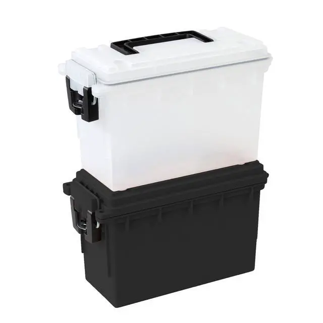 Alt view image 4 of 7 - Hyper Tough Frost Locking Stackable Utility Tool Box, Water & DustResistant Compression Lid, Translucent Plastic Organizer 11.5"×5.06"×7.25"