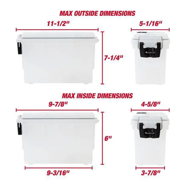 Alt view image 7 of 7 - Hyper Tough Frost Locking Stackable Utility Tool Box, Water & DustResistant Compression Lid, Translucent Plastic Organizer 11.5"×5.06"×7.25"