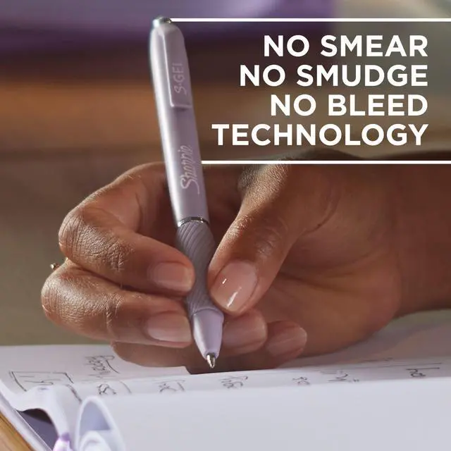 Alt view image 6 of 6 - Sharpie 4Pack SGel Black Ink Gel Pens, 0.7mm Medium Tip, Trendy Assorted Barrel Colors for Office, School & NoteTaking