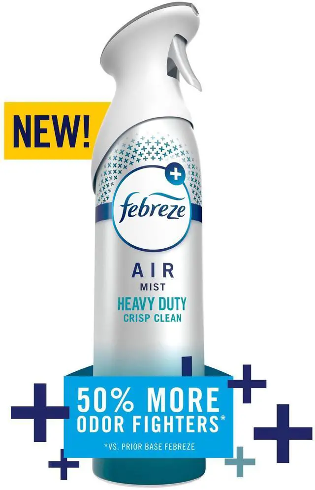 Main image of Febreze 8.1oz Heavy Duty Crisp Clean Air Mist Spray, LongLasting Room Freshener, Up to 6Hour Scent Performance for Home & Dorm