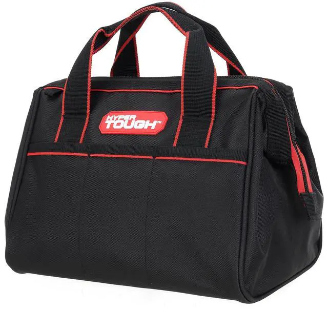 Main image of Hyper Tough 12Inch Tool Bag, FullZipper Top, AbrasionResistant Tool Tote with DualGrip Handles & 3 External Storage Pockets, 12"×8"×8"