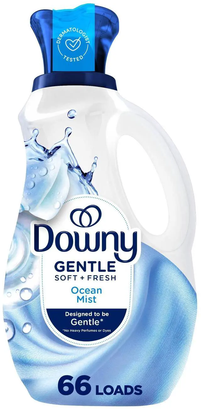 Main image of Downy Gentle Soft + Fresh Liquid Fabric Softener, Ocean Mist Scent, 44floz, 66 Loads, DermatologistTested, DyeFree for Gentle SkinFriendly Freshness