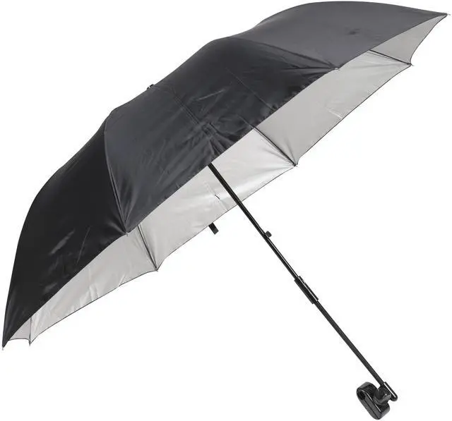 Main image of Ozark Trail Chair Umbrella with Universal Clamp, Black, UPF 50 Silver Coating, Flexible Shaft for Adjustable Shade, 42"×42"×31", AdultUse Outdoor ClipOn Shade