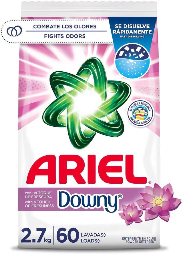 Main image of Ariel Laundry Detergent Powder with Touch of Downy Freshness, 2.7kg, 60 Loads, Safe for White & Colored Fabrics
