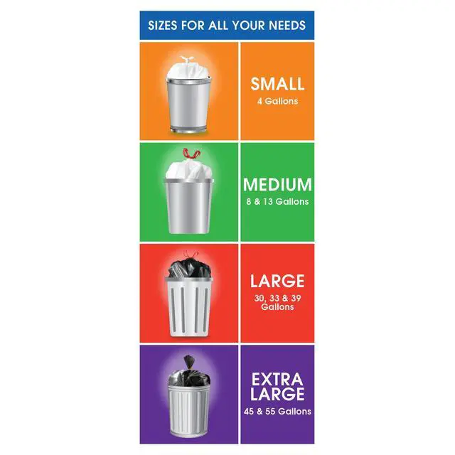 Alt view image 6 of 7 - Great Value Strong Flex 33 Gallon Drawstring Trash Bags, Mint Scent, Black, 20 Count, 20% PostConsumer Recycled Material, Tear & Leak Resistant