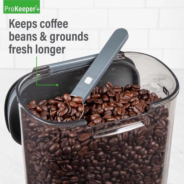 Alt view image 6 of 7 - ProKeeper+ Airtight Plastic Coffee Storage Container, Magnetic Scoop Included, StainlessSteel Latch for Pantry Food Organization