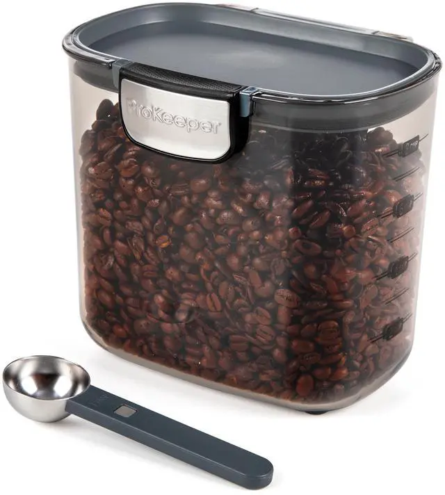 Main image of ProKeeper+ Airtight Plastic Coffee Storage Container, Magnetic Scoop Included, StainlessSteel Latch for Pantry Food Organization