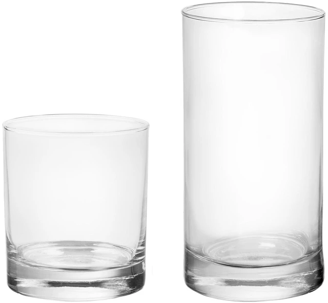 Alt view image 5 of 5 - Mainstays Tennyson Cooler Glass Drinkware Set, 12Piece Clear Glasses, 6×16oz Cooler & 6×11oz Rock Glasses for Home Beverage Service