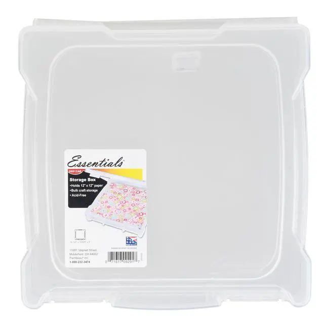 Alt view image 5 of 6 - Flambeau Essentials Scrapbook & Craft Storage Box, Model 26912AE, Clear Plastic 12Inch AcidFree Stackable Hobby Container