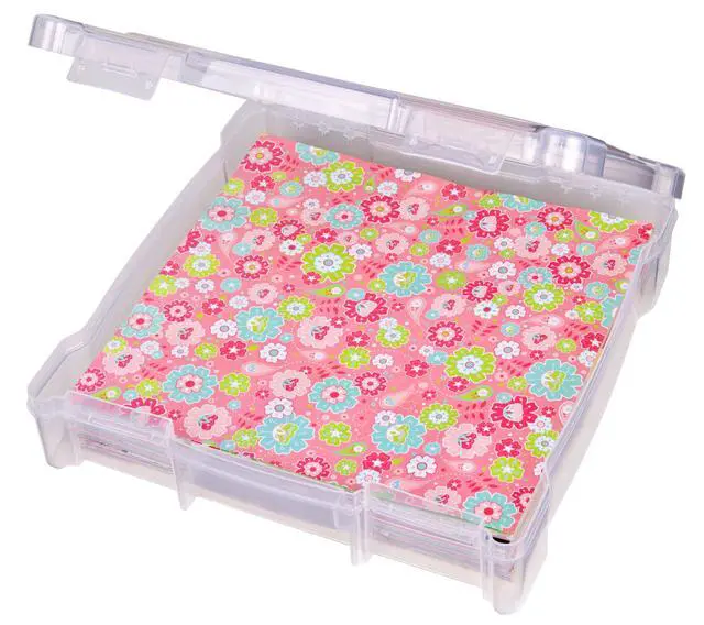 Alt view image 3 of 6 - Flambeau Essentials Scrapbook & Craft Storage Box, Model 26912AE, Clear Plastic 12Inch AcidFree Stackable Hobby Container