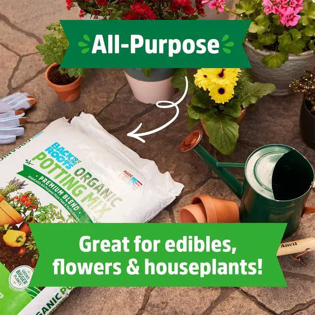 Alt view image 3 of 6 - Back to the Roots Organic AllPurpose Premium Potting Mix, PeatFree 1 Cubic Ft Container Soil for Herbs, Vegetables & Flowers