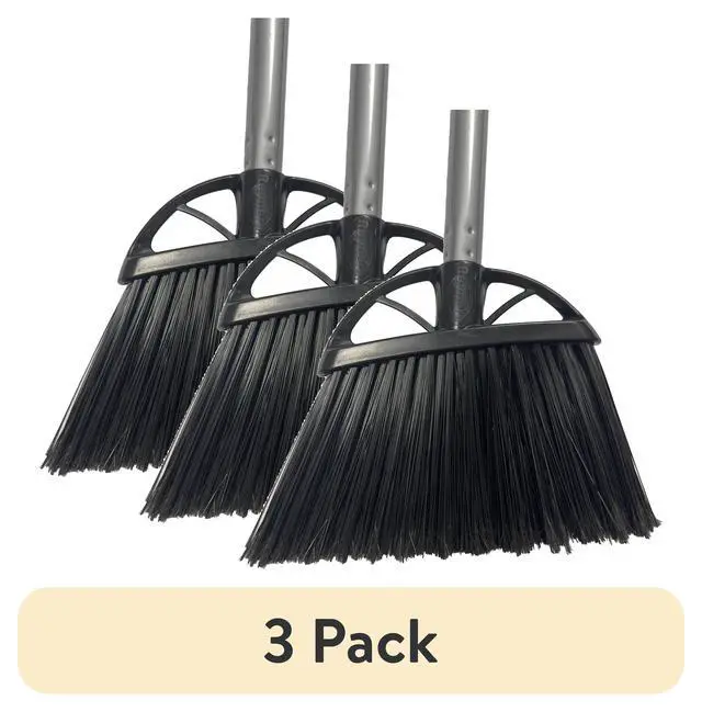 Alt view image 2 of 7 - Reynera AngleCut PolyBristle Broom, 10", 3Pack, Convertible Hand Whisk, Metal Handle for MultiSurface Floor Sweeping