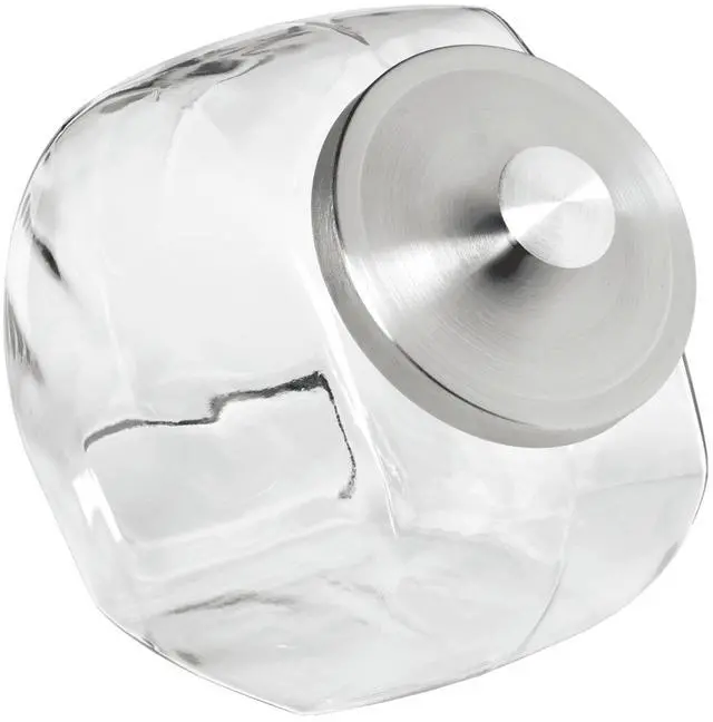 Main image of Anchor Hocking Penny Candy Glass Storage Jar with Silver Lid, WideMouth Clear Glass Container for Pantry Storage & Display
