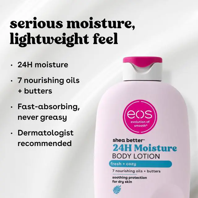 Alt view image 5 of 5 - eos Shea Better Body Lotion, Fresh & Cozy Scent, 16 fl oz, 24Hour Hydration for Dry Skin, Vegan & CrueltyFree