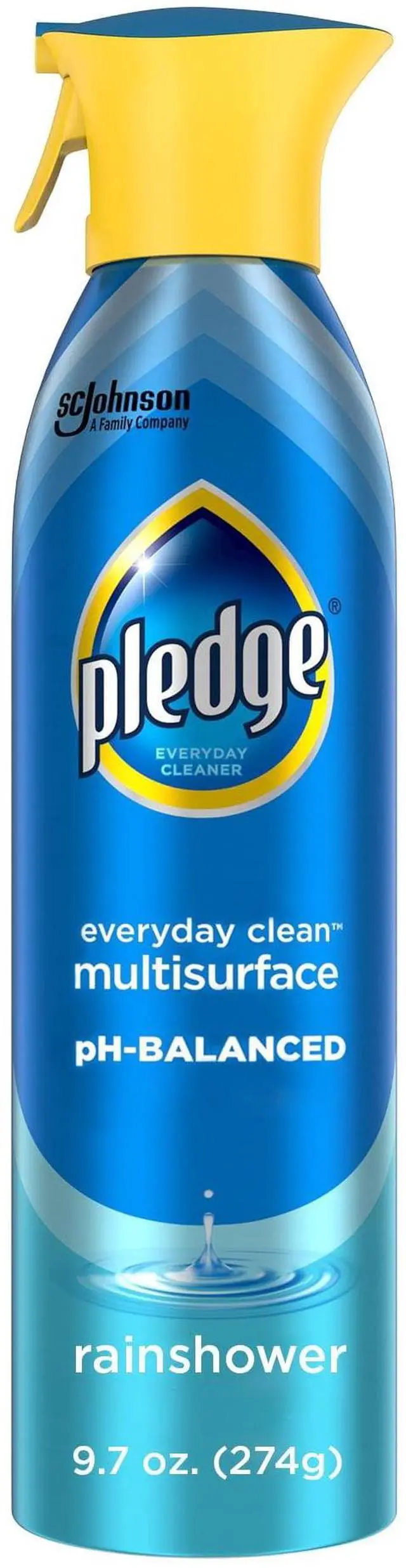 Main image of Pledge pHBalanced MultiSurface Aerosol Cleaner Spray, Rainshower Scent, 9.7oz, For Sealed Wood, Metal & Glass Household Surfaces