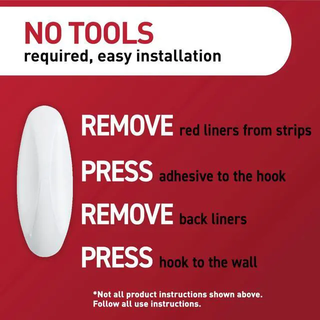 Alt view image 3 of 7 - Command Large Designer Wall Hooks, White, 2 Hooks with 4 Adhesive Strips, Holds Up to 5lbs, DamageFree Indoor Hanging