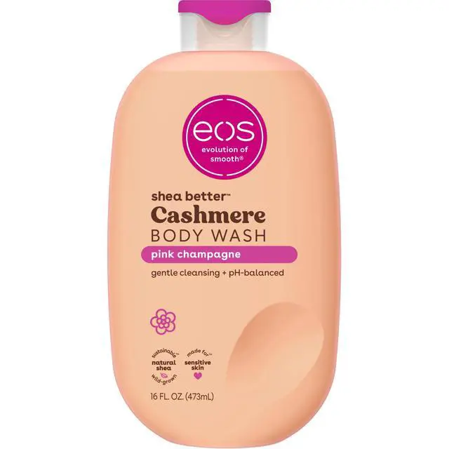 Main image of eos Shea Better Cashmere Creamy Gel Body Wash, Pink Champagne Scent, 16floz, pHBalanced Moisturizing Shower Cleanser