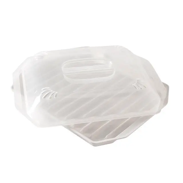Alt view image 3 of 6 - Nordic Ware Microwave Safe Covered Plastic Bacon Rack with Lid, White, 2 Pieces