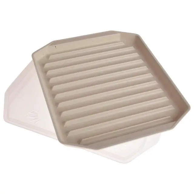 Alt view image 4 of 6 - Nordic Ware Microwave Safe Covered Plastic Bacon Rack with Lid, White, 2 Pieces