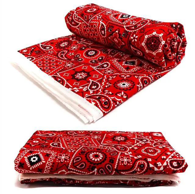 Alt view image 7 of 7 - Waverly Inspirations 45" (3 Yards Cut) 100% Cotton Printed Bandana Craft Fabric, Red