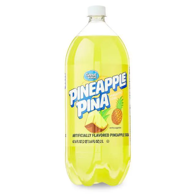 Alt view image 2 of 6 - (6 pack) Great Value Pineapple Soda, 2 Liter Bottle