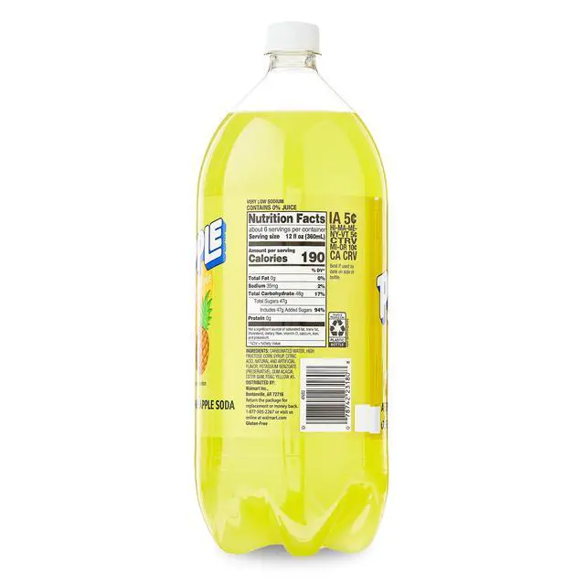 Alt view image 5 of 6 - (6 pack) Great Value Pineapple Soda, 2 Liter Bottle
