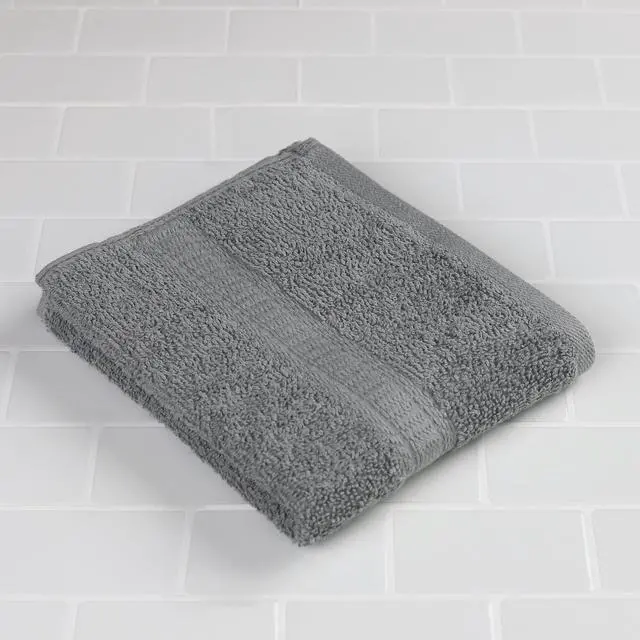 Alt view image 6 of 6 - (4 pack) Mainstays Basic Hand Towel, Soft 100% Cotton and highly absorbent Hand Towel, Grey