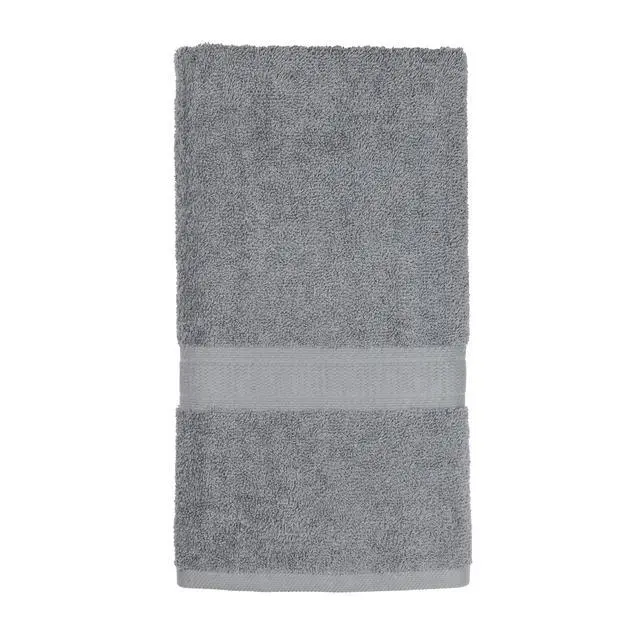 Alt view image 5 of 6 - (4 pack) Mainstays Basic Hand Towel, Soft 100% Cotton and highly absorbent Hand Towel, Grey