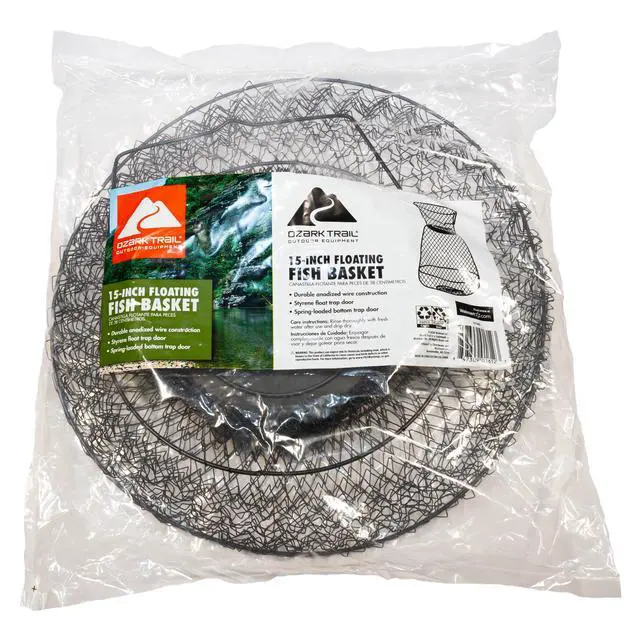 Alt view image 4 of 7 - Ozark Trail 15 in x 21 in Collapsible Floating Wire Fishing Basket with Trap Doors and Handle