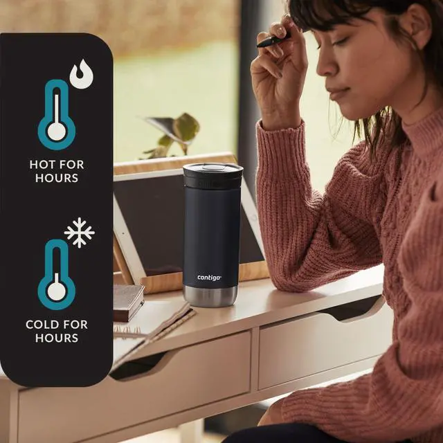 Alt view image 2 of 4 - Contigo Huron 2.0 SnapSeal Stainless Steel Travel Mug 16 oz Licorice