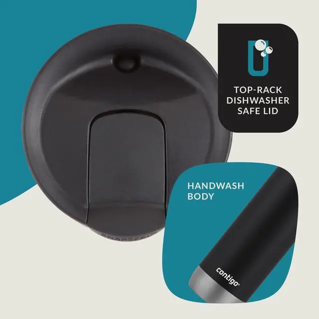 Alt view image 4 of 4 - Contigo Huron 2.0 SnapSeal Stainless Steel Travel Mug 16 oz Licorice