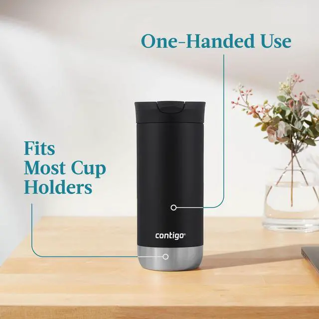 Alt view image 3 of 4 - Contigo Huron 2.0 SnapSeal Stainless Steel Travel Mug 16 oz Licorice
