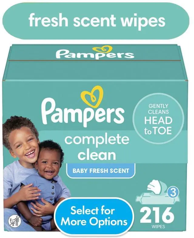 Main image of Pampers Complete Clean Baby Fresh Baby Wipes 3-Pack 216 Wipes (Select for More Options)