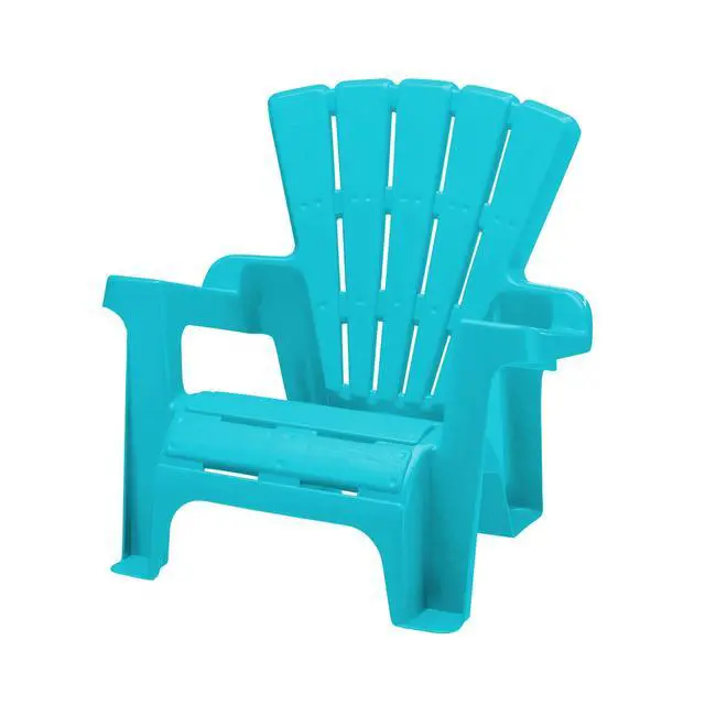 Main image of Play Day Kids Adirondack Chair, Turquoise, 1Seat, Stackable Plastic Chair for Ages 2+, 42lb Weight Capacity