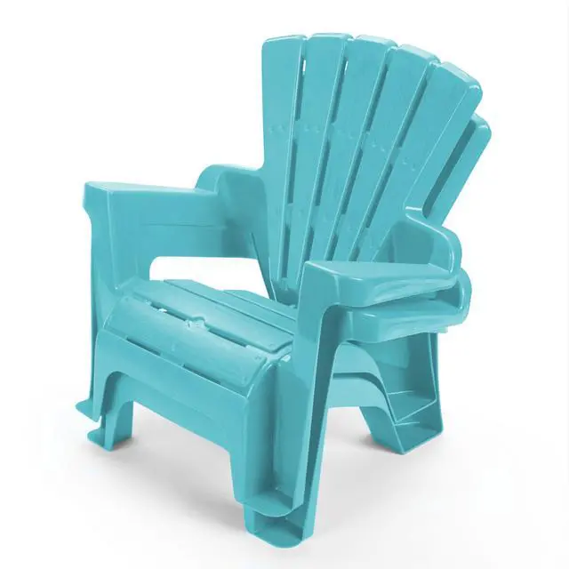 Alt view image 4 of 6 - Play Day Kids Adirondack Chair, Turquoise, 1Seat, Stackable Plastic Chair for Ages 2+, 42lb Weight Capacity