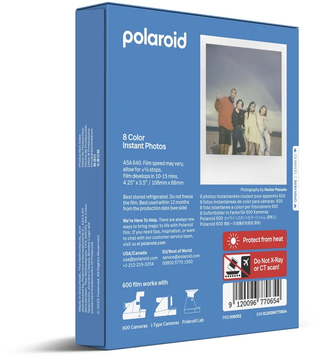 Alt view image 3 of 5 - Polaroid Color 600 Instant Film Single Pack, 8 Photos, WhiteBorder Frames with BuiltIn Camera Battery