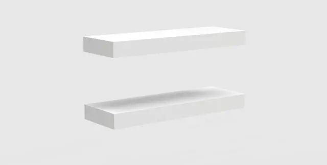 Alt view image 6 of 7 - Mainstays White Floating Wall Shelves, Set of 2, 16.5" × 5.5", MDF Engineered Wood with Mounting Hardware Included