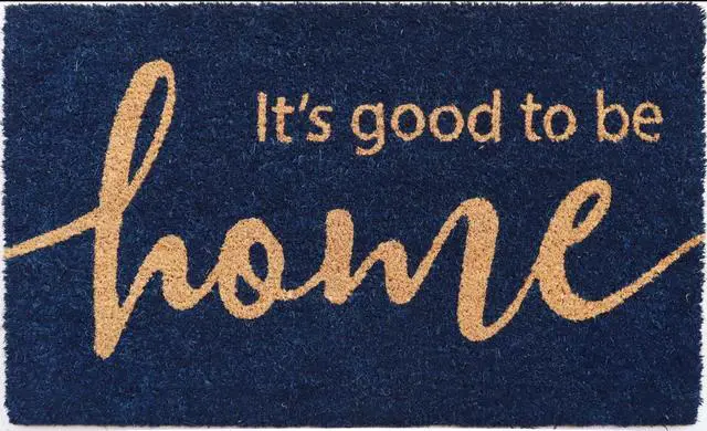 Alt view image 5 of 5 - Mainstays Good To Be Home Coir Doormat, Navy, 18" × 30", Rectangular Entry Mat for Covered Doorways