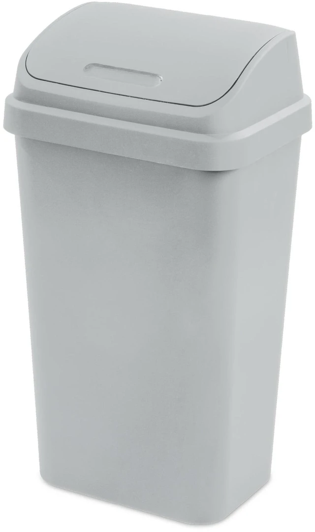 Main image of Sterilite Kitchen Trash Can, 13 Gallon Plastic Garbage Bin with Swing Top Lid, Light Gray