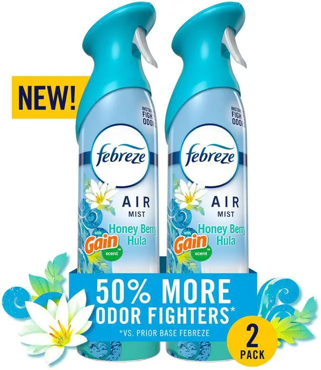 Main image of Febreze Air Mist Air Freshener Spray, Gain Honey Berry Hula Scent, 2Pack, 8.1oz Each, NaturalPropellant OdorFighting Room Spray