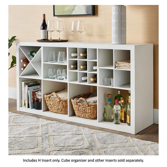 Alt view image 5 of 7 - Better Homes & Gardens White Texture HShelf Cube Organizer Insert, Particle Board Accessory, 12.91" ×15.12" ×12.91"