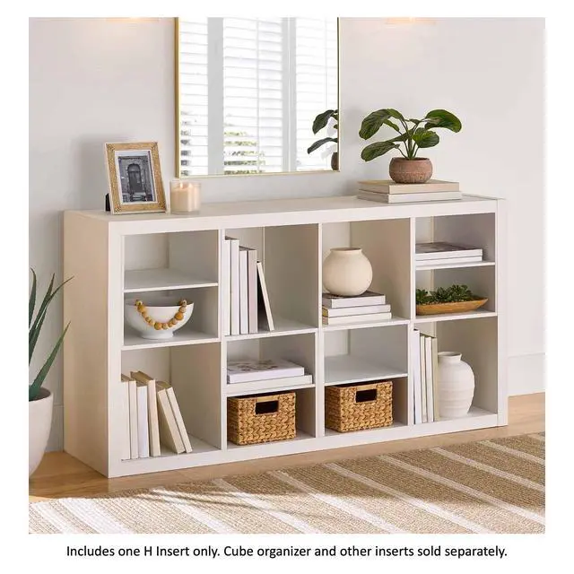 Alt view image 6 of 7 - Better Homes & Gardens White Texture HShelf Cube Organizer Insert, Particle Board Accessory, 12.91" ×15.12" ×12.91"