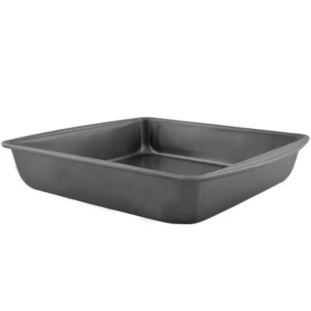 Alt view image 6 of 6 - Mainstays NonStick Square Cake Pans, 9" × 9" × 2", Gray, 2Pack, EvenHeating Steel Baking Pans for Brownies & Bar Treats