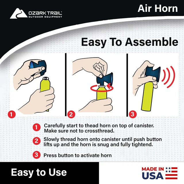 Alt view image 4 of 7 - Ozark Trail Marine Safety Air Horn, 8 oz, 120dB, Up to 1Mile Audible Range for Boats & Emergency Signaling