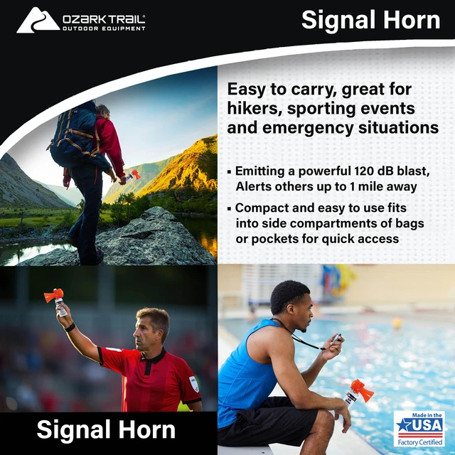 Alt view image 6 of 7 - Ozark Trail Marine Safety Air Horn, 8 oz, 120dB, Up to 1Mile Audible Range for Boats & Emergency Signaling