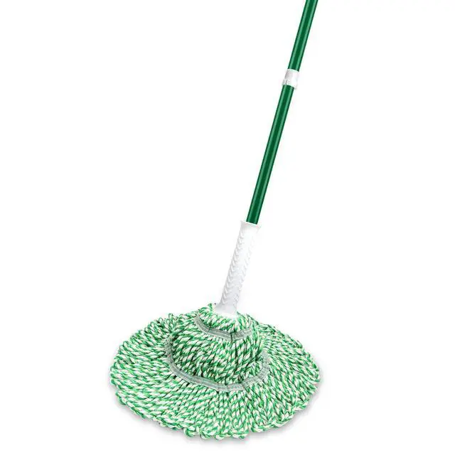 Alt view image 3 of 6 - Libman Tornado Twist Mop, 55.5 Inch, GreenWhite, CottonBlend Head with Steel Handle, GripNClick Ratchet Wring System