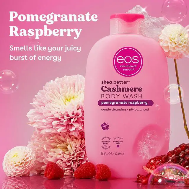Alt view image 6 of 6 - eos Shea Better Cashmere Body Wash, Pomegranate Raspberry Scent, 16 fl oz, Creamy Gel Moisturizing Shower Cleanser