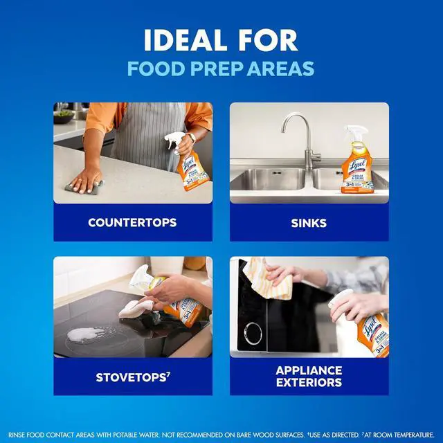 Alt view image 2 of 10 - Lysol All Purpose Kitchen Cleaner Spray, Citrus Scent, 22 oz, Cuts Grease & Grime, Kills 99.9% of Kitchen Bacteria & Viruses